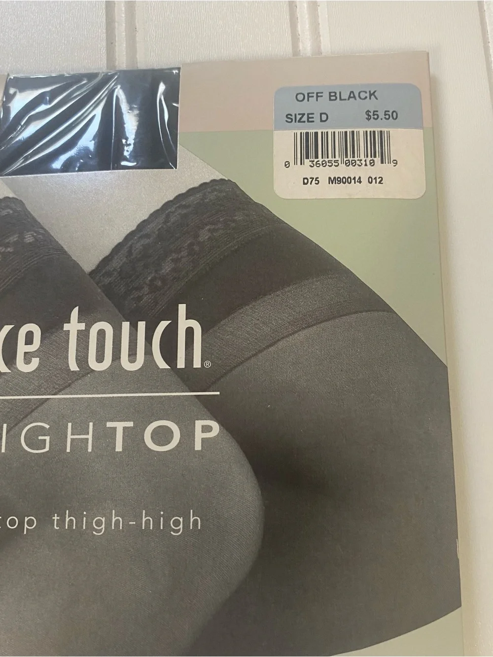 Thigh-High vintage size D Silksheer Lace  bands Top Stockings - Off Black NOS
